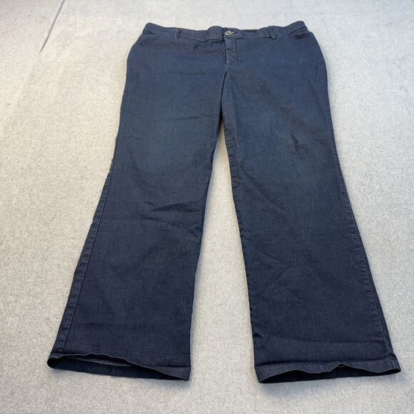 Lee Jeans Women's 20W Blue Denim Stretch Comfort Waist Mid Rise Trouser - Picture 1 of 10